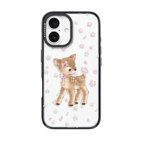 CasePoppi minimalist camera lens protector with a cute fawn and subtle floral illustrations.