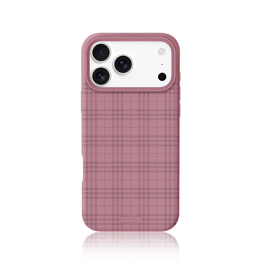 Blackcurrant gingham liquid silicone phone case