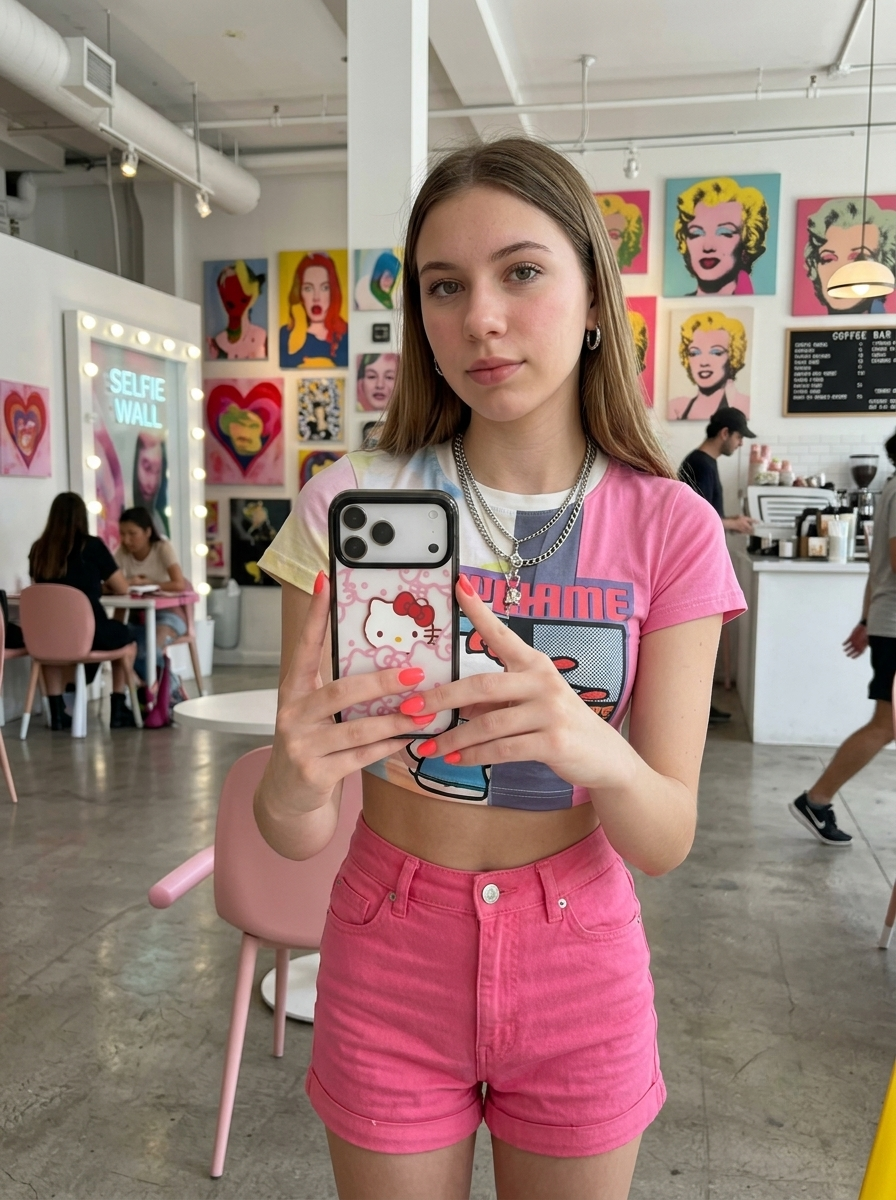 The Pop Art Mirror Moment — Hello Kitty & Coquette Confidence