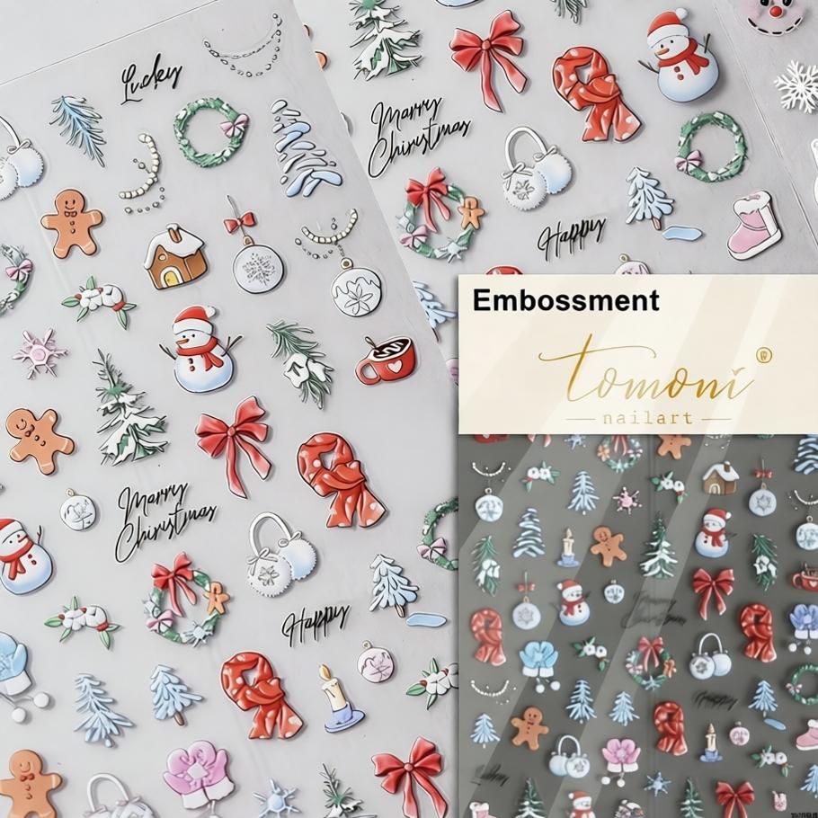 CasePoppi Elegant Holiday Stickers for Phone Case, featuring delicate red bows, snowmen, and winter wreaths in a vintage aesthetic.