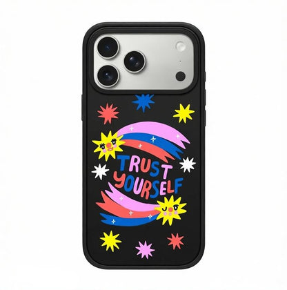 CasePoppi trendy black and white checkered pattern camera lens protector with a small heart.
