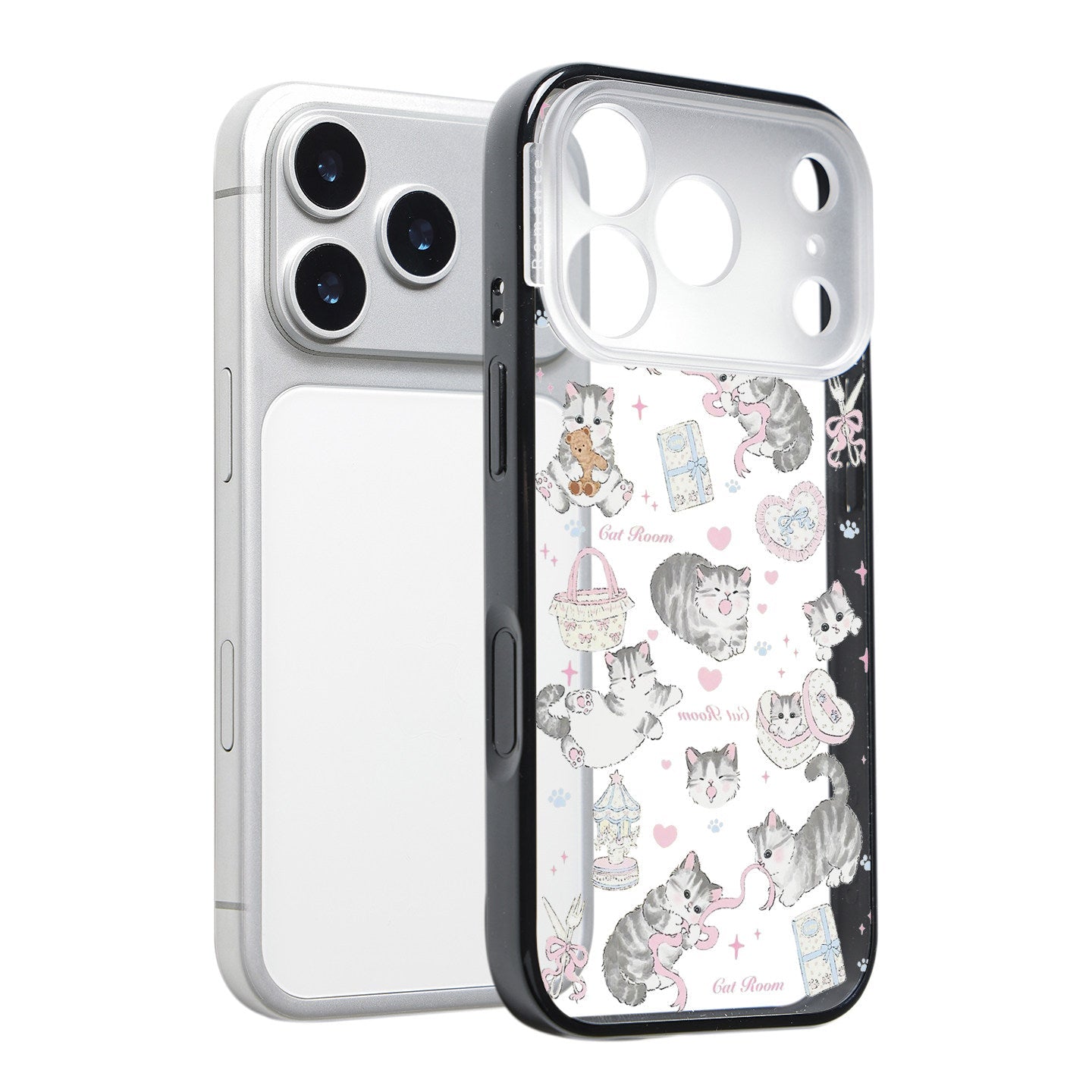 CasePoppi sweet dream themed camera lens protector with a sleeping cat and pink ribbons.