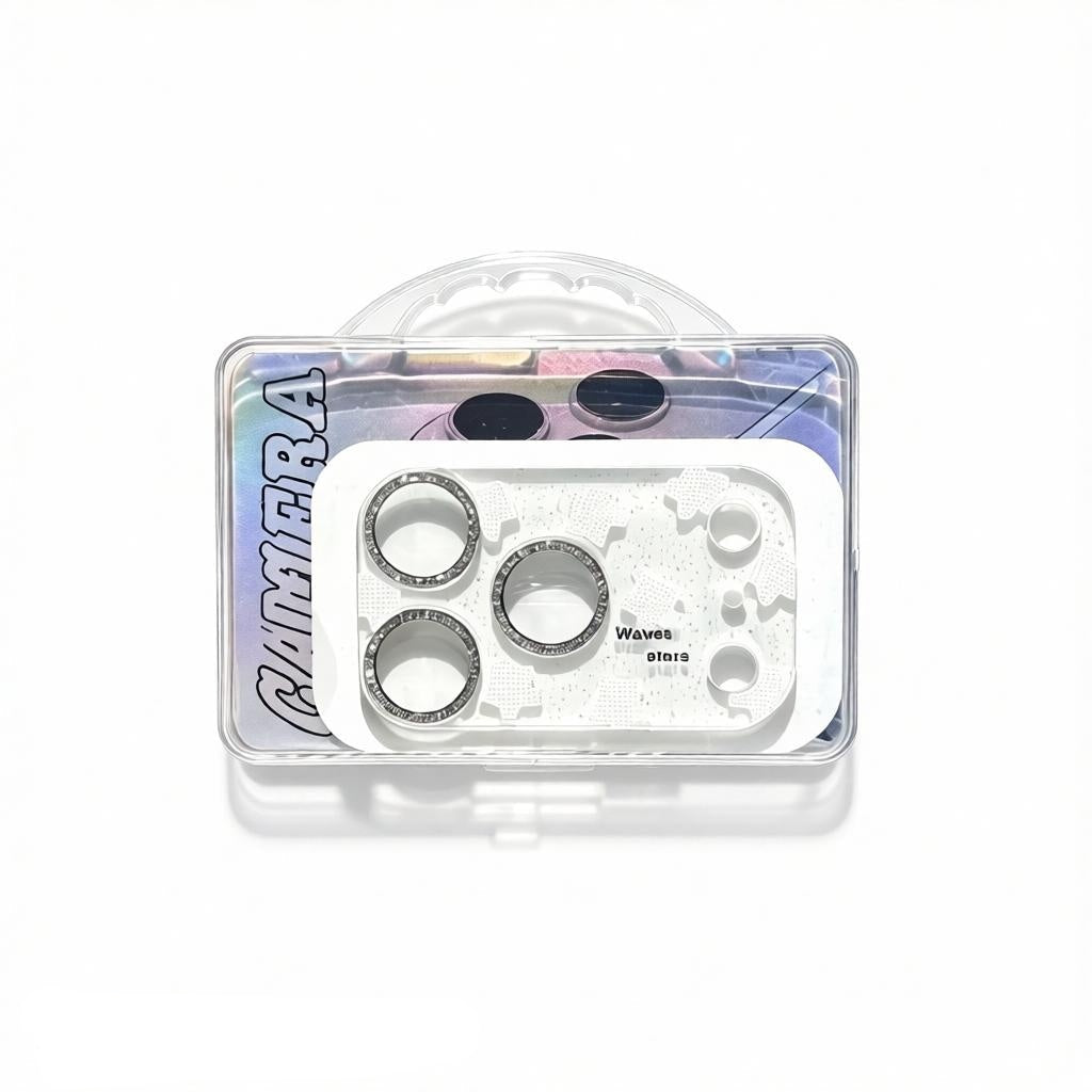 CasePoppi camera lens protector with a delicate floral garden and green plant illustrations.