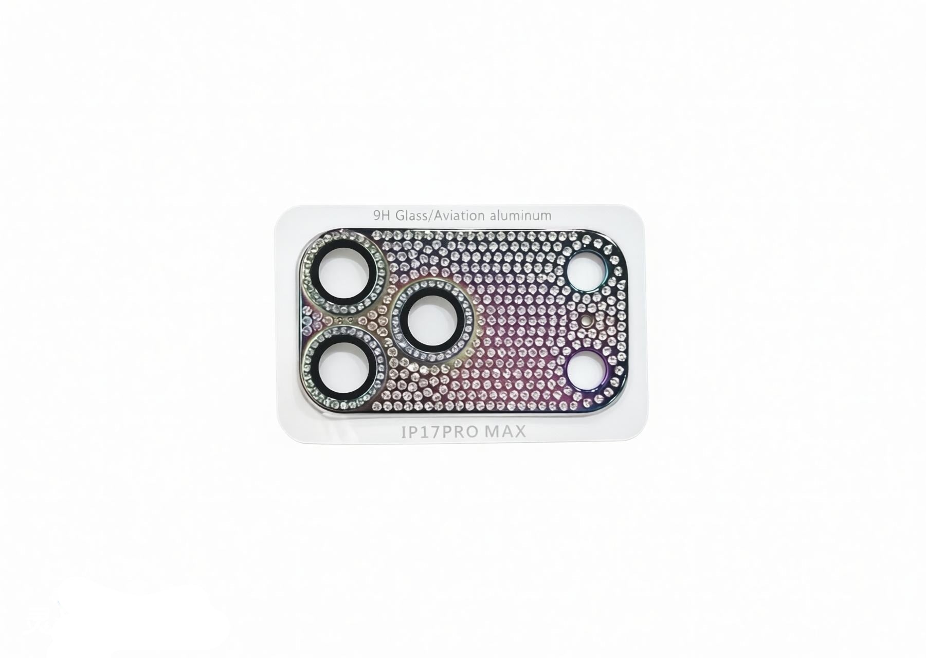 CasePoppi unique colorful gradient diamond camera lens cover for a vibrant look.