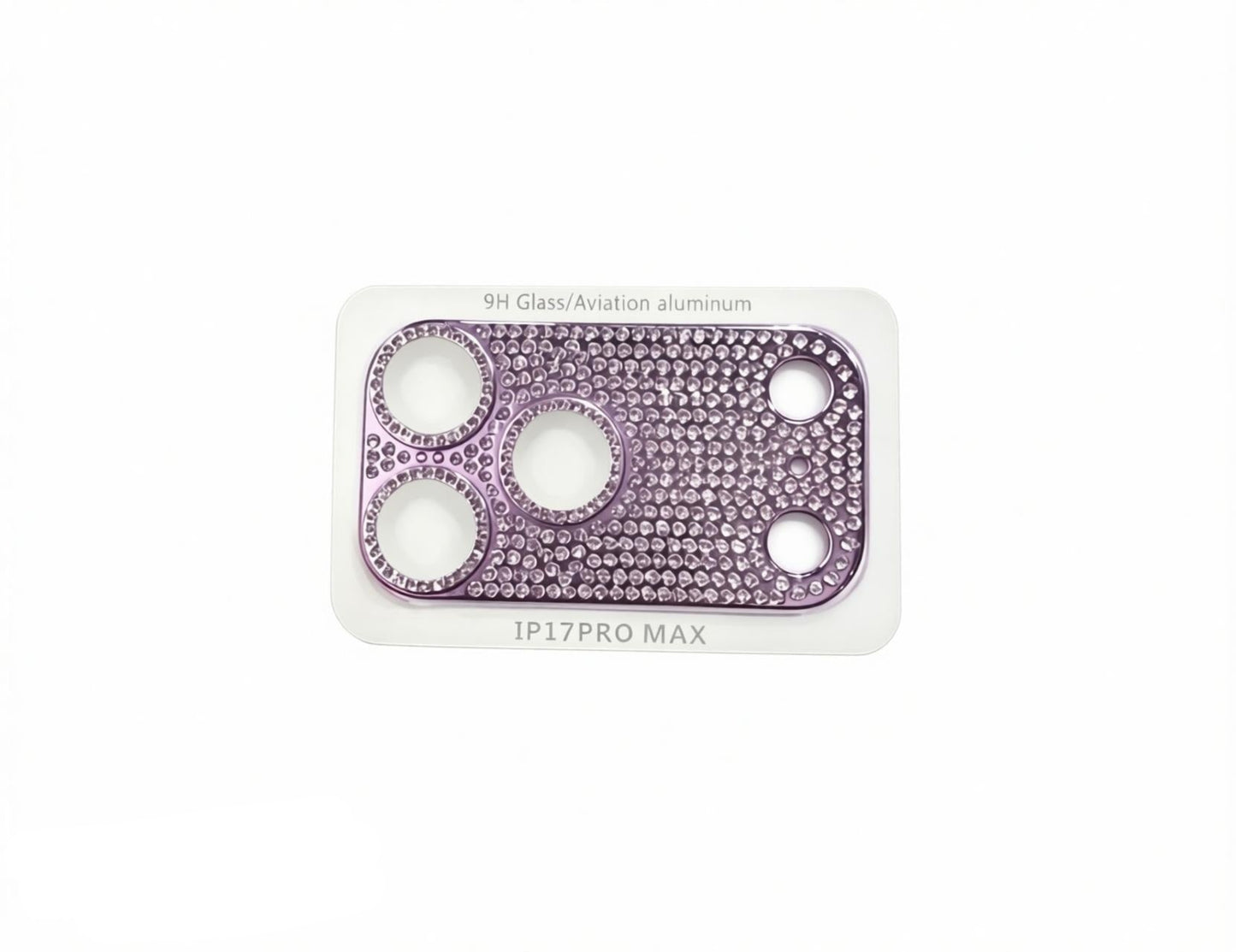 CasePoppi elegant purple diamond-studded camera lens frame for personalized protection.
