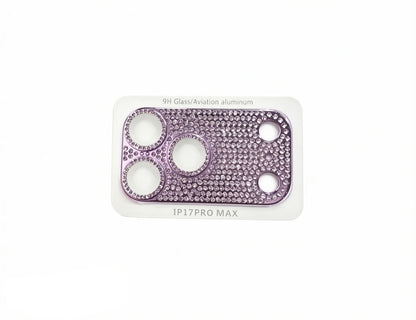 CasePoppi elegant purple diamond-studded camera lens frame for personalized protection.