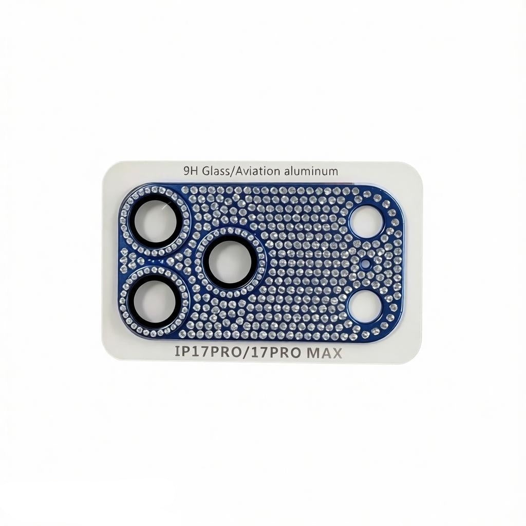 CasePoppi sophisticated royal blue diamond camera lens protector, precise fit and sparkling.