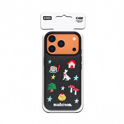 CasePoppi Forest Story denim embroidery phone case in its official brand retail packaging.