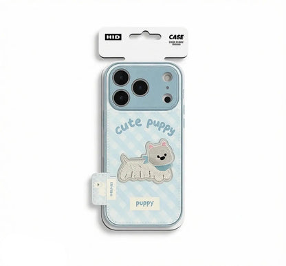 Retail-ready CasePoppi Gingham Bestie phone case showcased in its elegant hanging packaging.