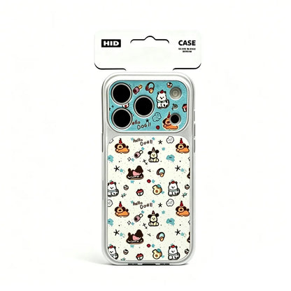 Frontal view of the CasePoppi Hello Dog Journal phone case packaged for sale.