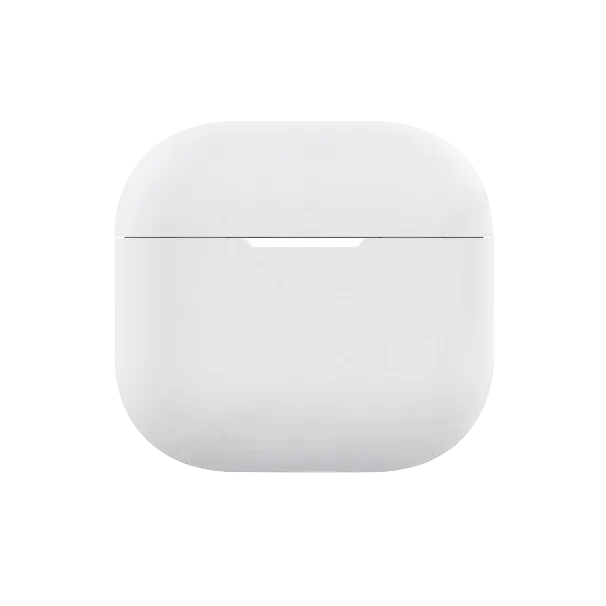 CasePoppi The Cloud Silk Case in Pure White, a clean and classic minimalist silicone AirPods protective shell.