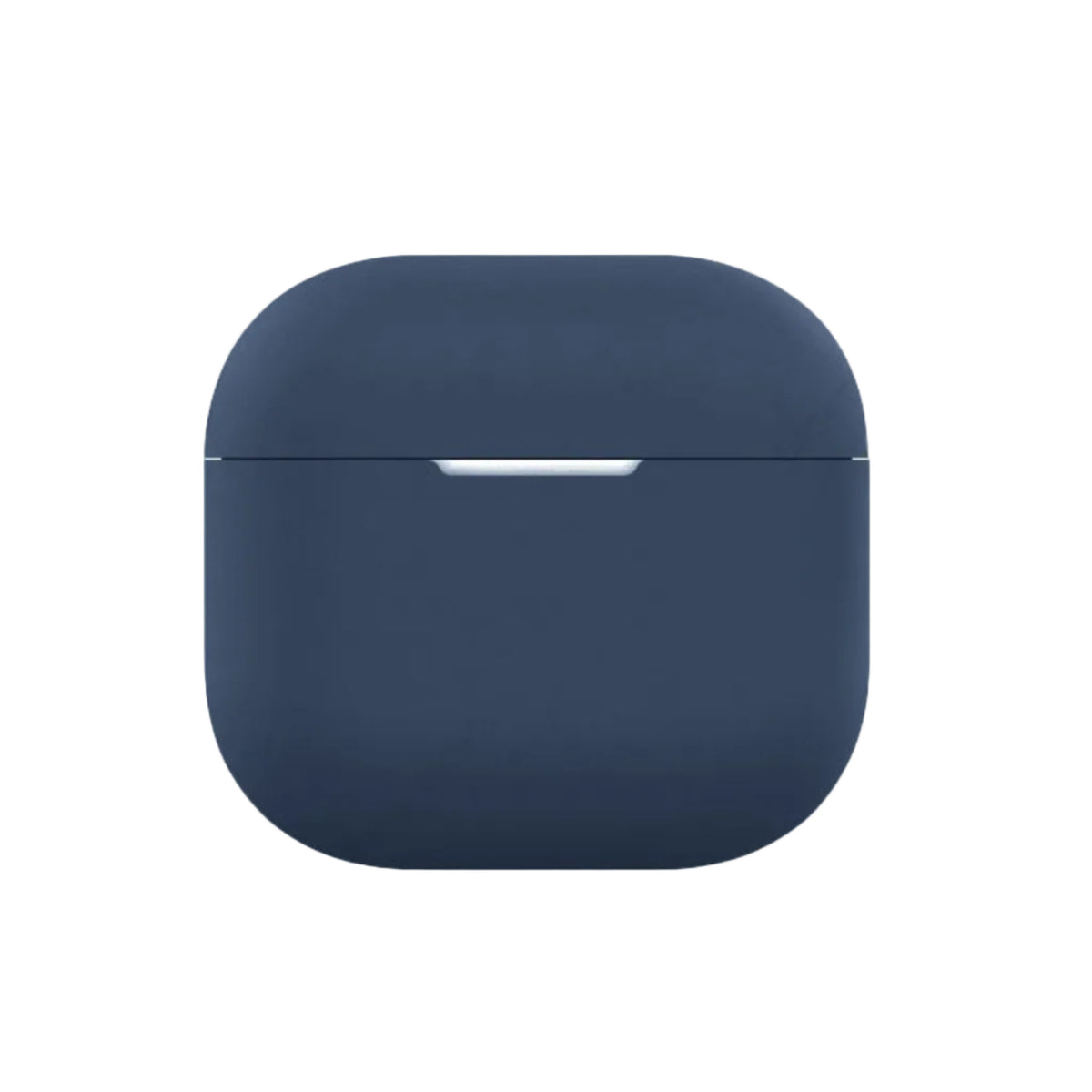 CasePoppi The Cloud Silk Case in Navy Blue, premium silky-smooth silicone AirPods protective cover with a minimalist matte finish.