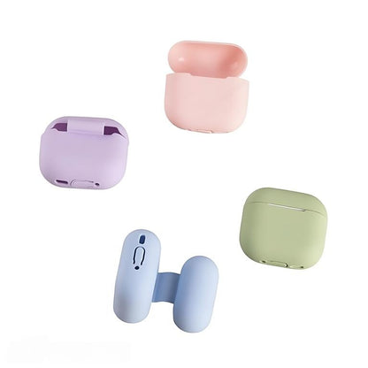 The Cloud Silk Case color samples in Lavender, Pink, and Lime Green, demonstrating the soft-touch texture and side lanyard hole.