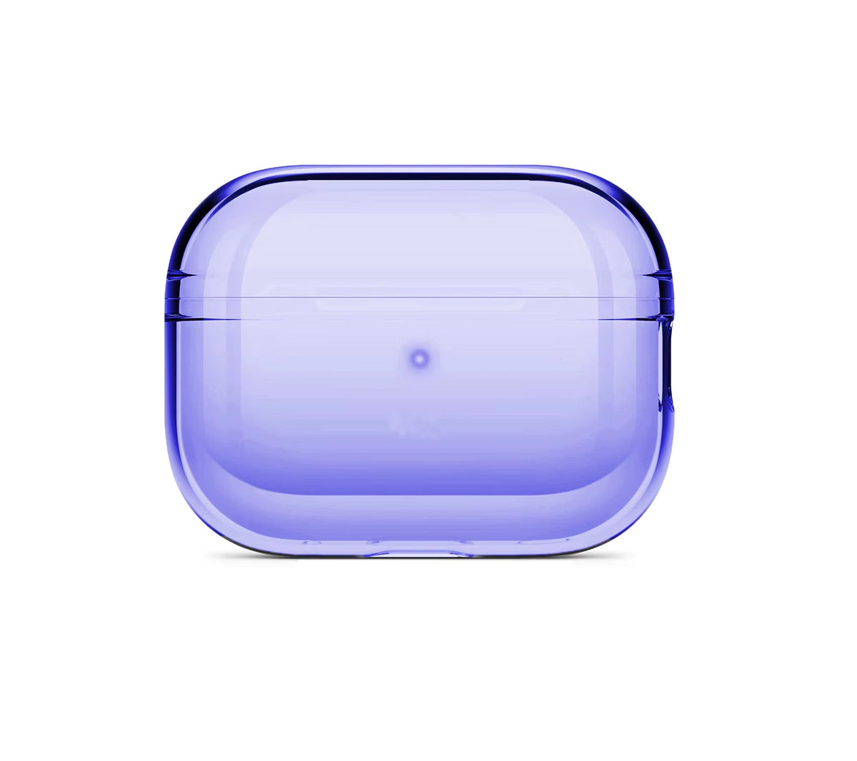 CasePoppi The Lucid Shell in Translucent Purple, a vibrant yet clear aesthetic protective cover for AirPods Pro.