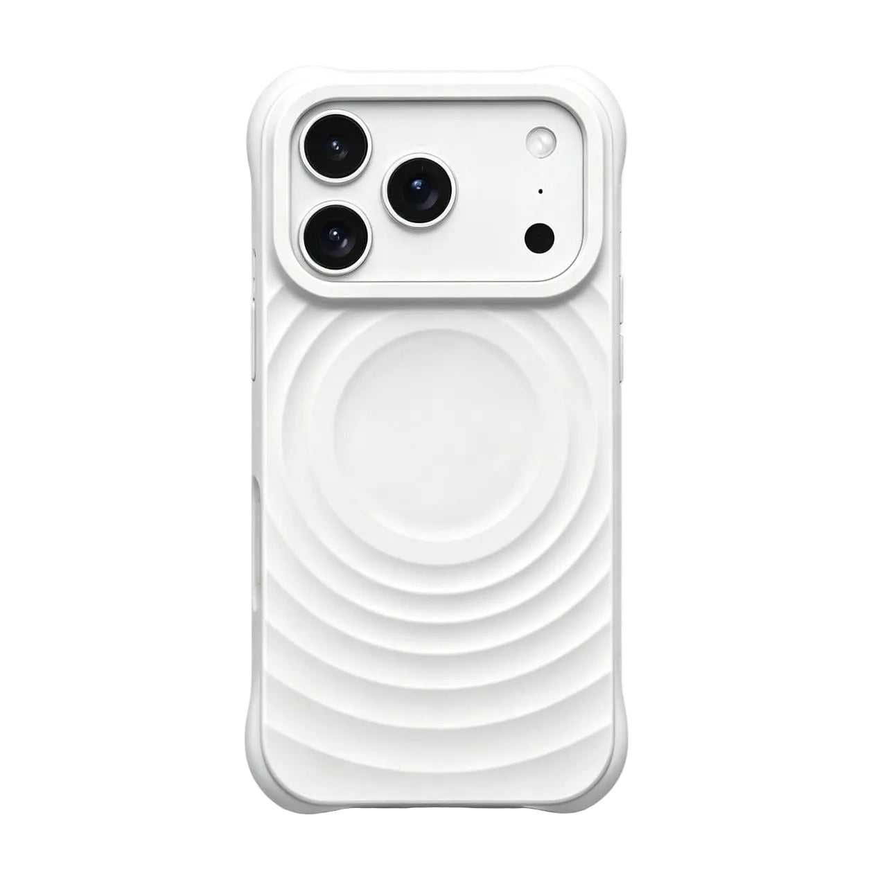 Crisp white Zen Ripple case for iPhone 17.