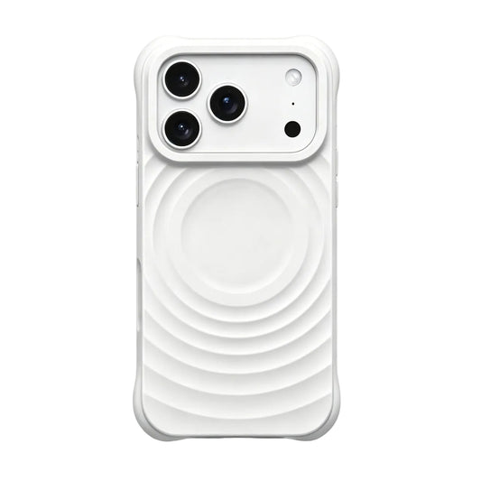 Crisp white Zen Ripple case for iPhone 17.