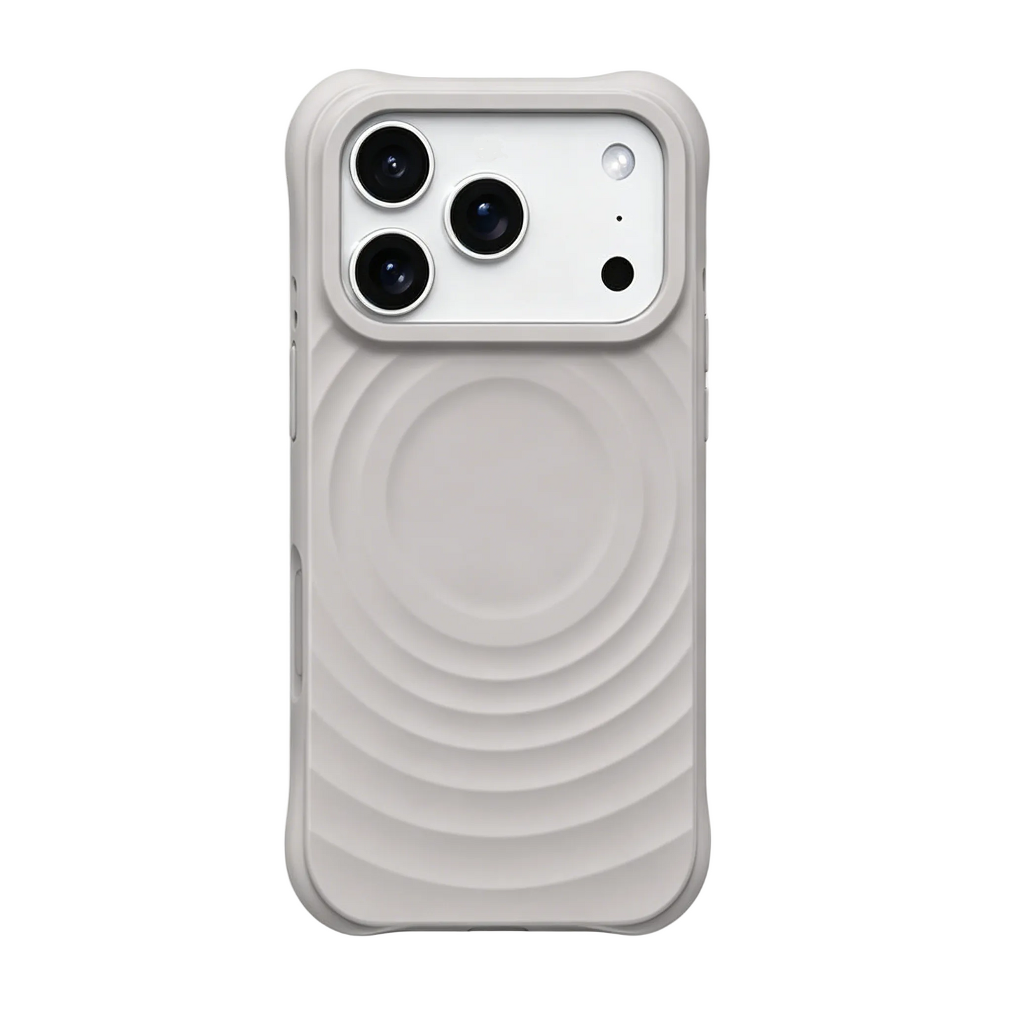 Modern cloud grey Zen Ripple case for iPhone 17.