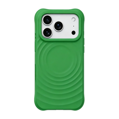 Deep forest green Zen Ripple case for iPhone 17.