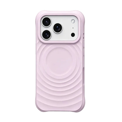CasePoppi lilac pink phone case with a wavy 3D texture design and effortless magnetic charging.