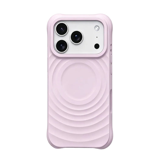 CasePoppi lilac pink phone case with a wavy 3D texture design and effortless magnetic charging.