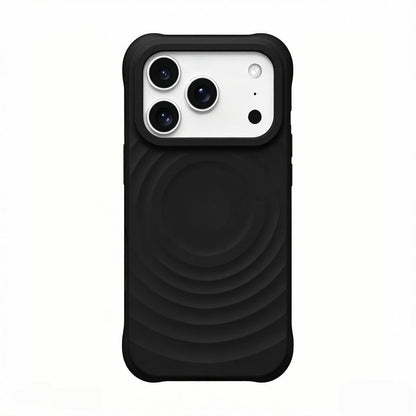 Sleek midnight black Zen Ripple case for iPhone 17.