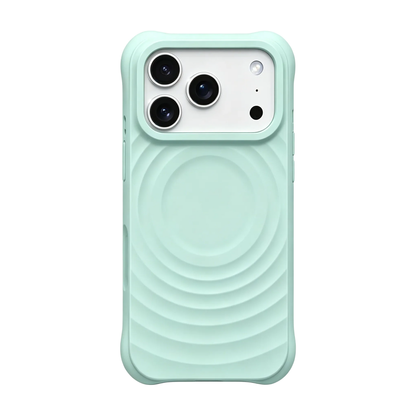 Natural sage green Zen Ripple case for iPhone 17.