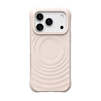 Sophisticated nude beige Zen Ripple case for iPhone 17.