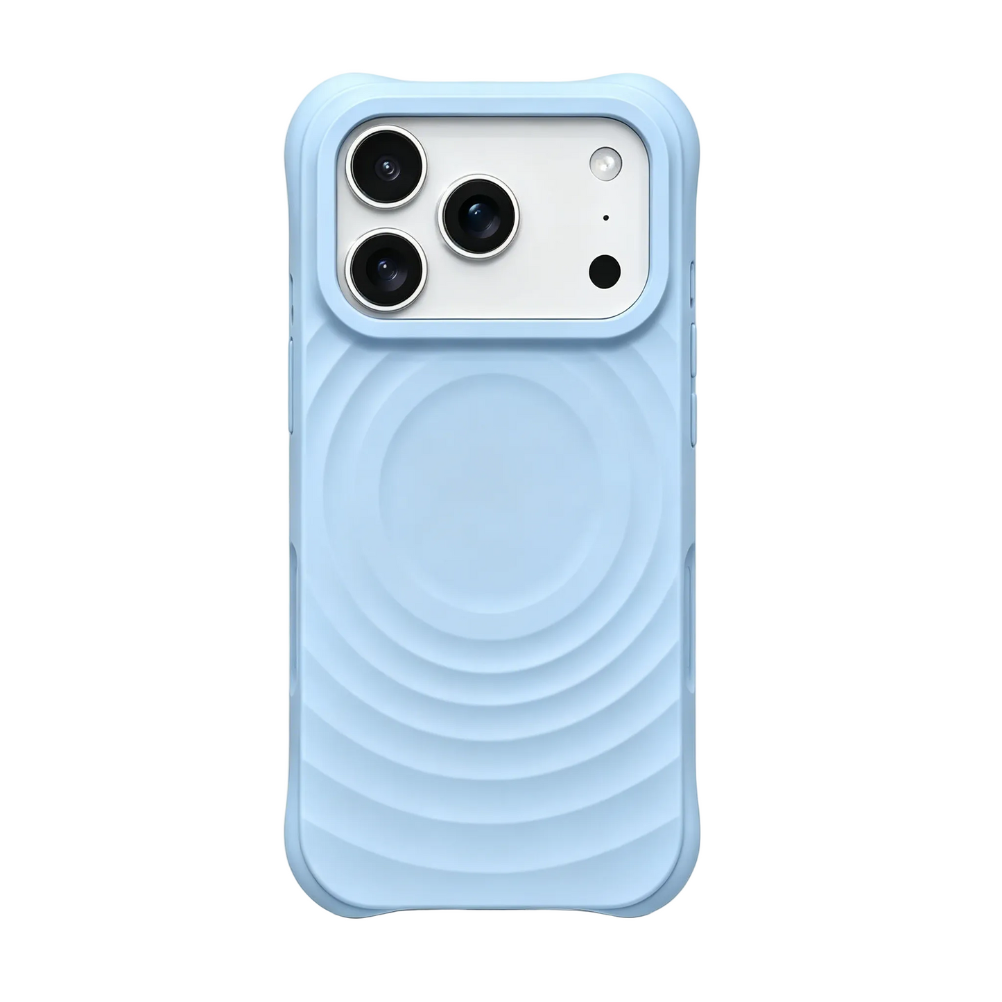 Airy sky blue Zen Ripple case for iPhone 17.