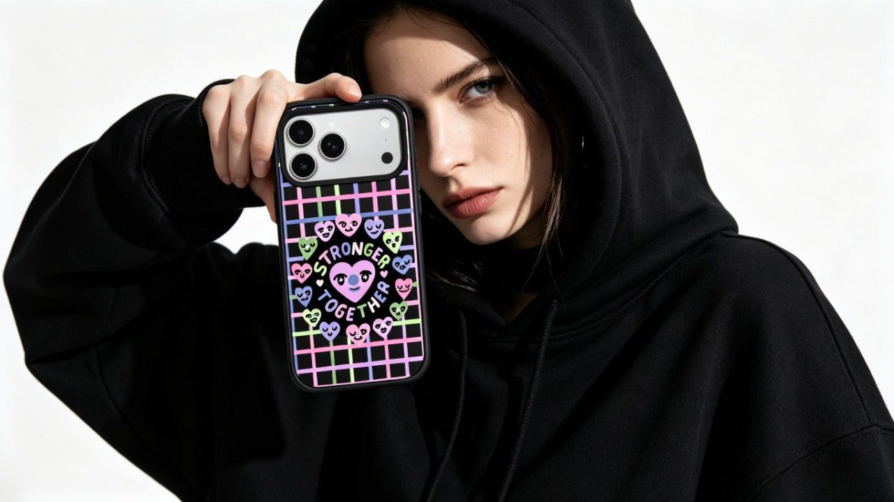 CasePoppi "The Whimsical Wonder" collection banner featuring dark, trendy phone cases with whimsical illustrations.
