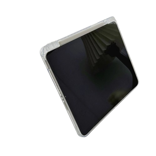 Top and side view of CasePoppi Polka Dot iPad case, highlighting the protective bumper edges, button cutouts, and slim profile.