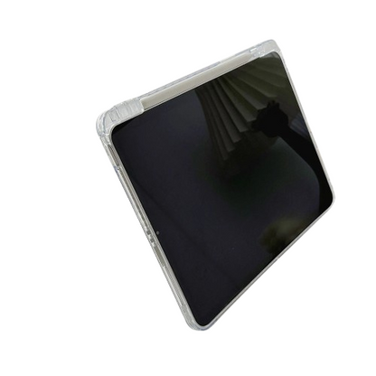 Top and side view of CasePoppi Polka Dot iPad case, highlighting the protective bumper edges, button cutouts, and slim profile.