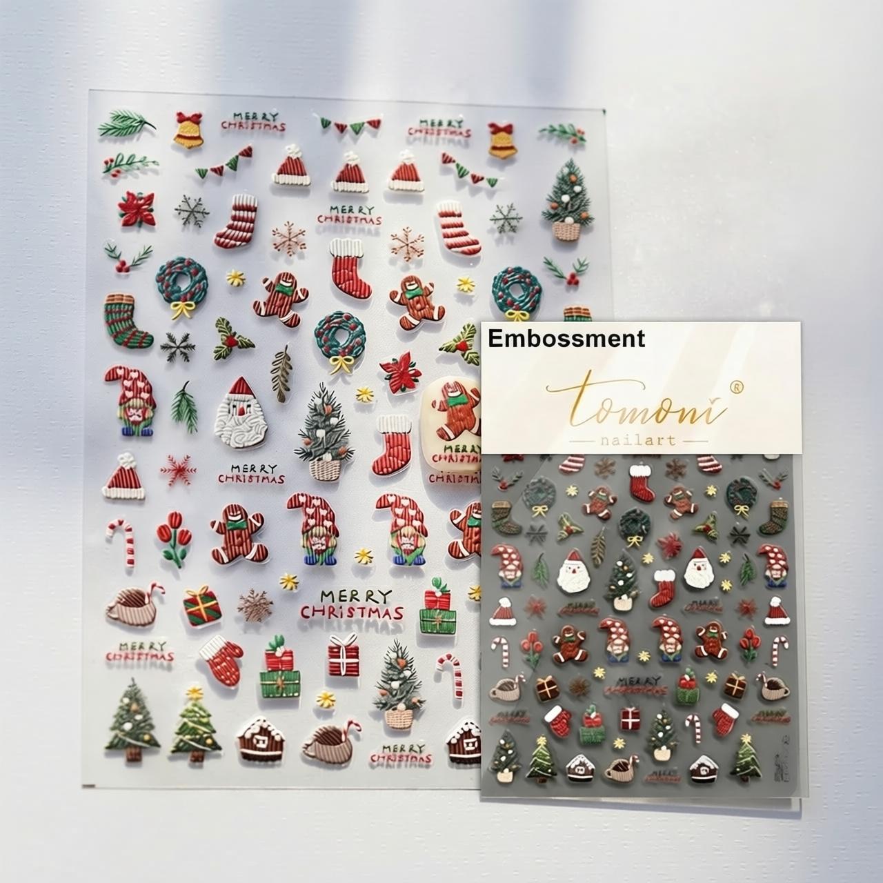 CasePoppi Festive Christmas Sticker Collection, featuring Santa Claus, reindeer, and holiday ornaments for creative DIY phone case styling.