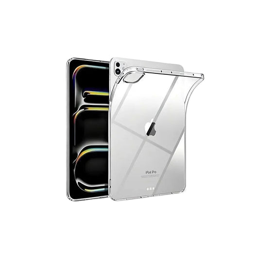 Demonstration of CasePoppi flexible transparent iPad case showing easy installation and precise camera cutouts.