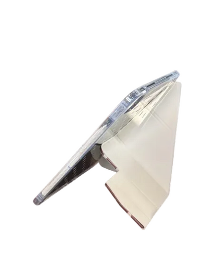 Side view of CasePoppi Polka Dot iPad Case, demonstrating the sturdy origami folding stand for adjustable viewing angles.