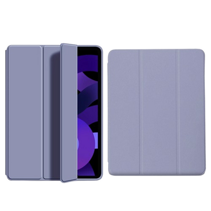 Aesthetic lavender purple iPad smart cover with magnetic auto sleep and wake feature.