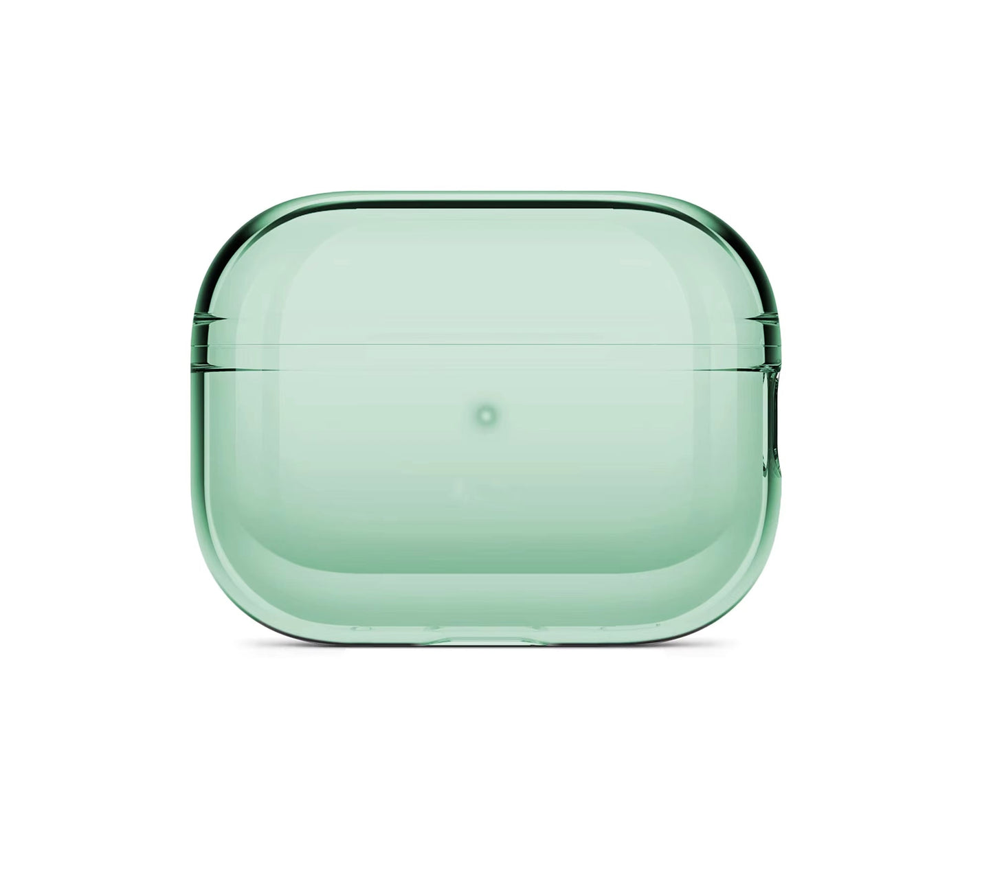 Green transparent case on a white background