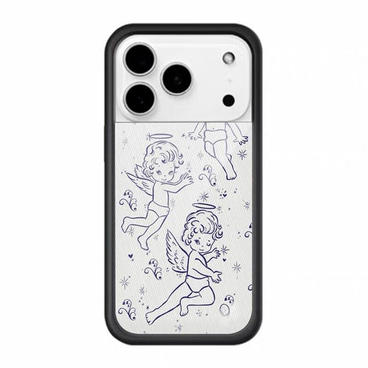 Ethereal Angelic iPhone 17 Pro Max Accessory with Playful Cupid Doodles and Celestial Sparkles Unique Indie Style Mobile Case for Creatives
