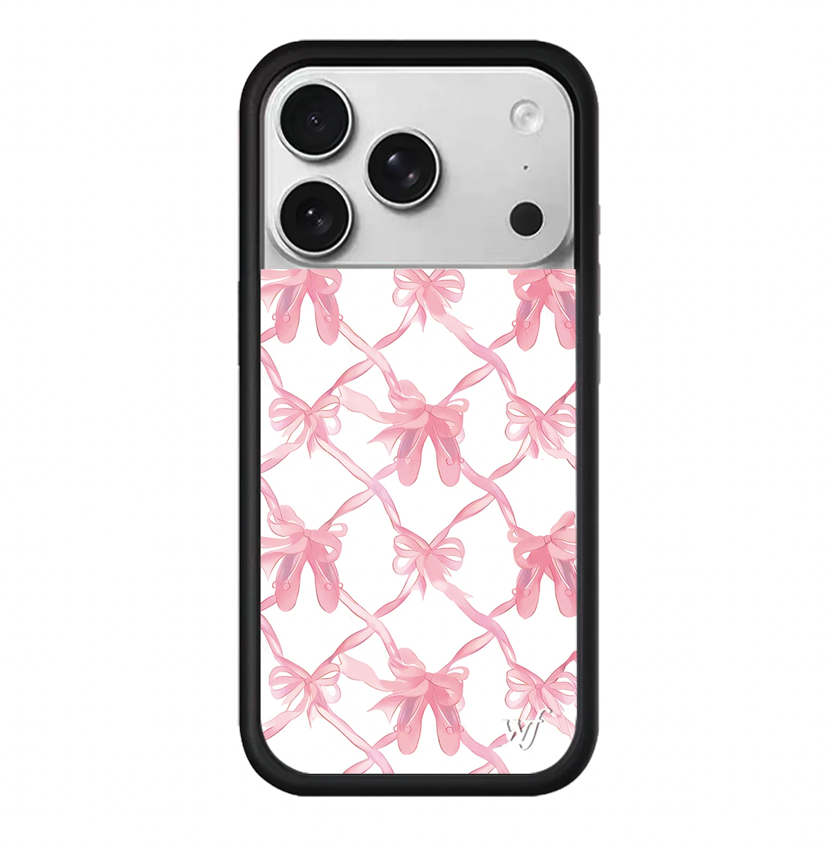Balletcore Aesthetic iPhone 17 Pro Max Case with Pink Satin Ribbon Bows and Pointe Shoes Pattern Coquette Style Hand-drawn Graphic Phone Cover