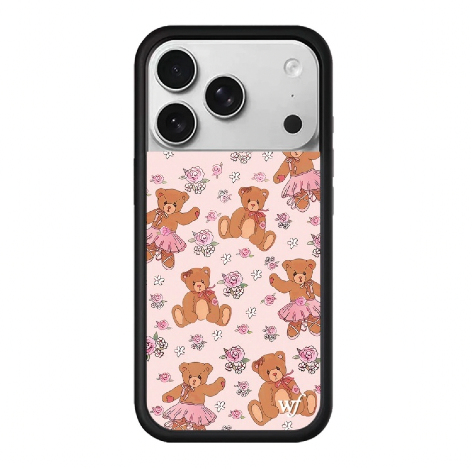 Balletcore Aesthetic iPhone 17 Pro Max Case with Vintage-Style Teddy Bears in Tulle Tutus Romantic Coquette Floral Back Cover for Girls