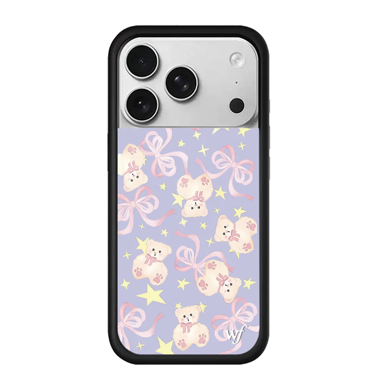 Whimsical Pastel Purple iPhone 17 Pro Max Case with Dainty Teddies and Soft Pink Bow Decal Print Charming Protective Cover for Romantic Teens