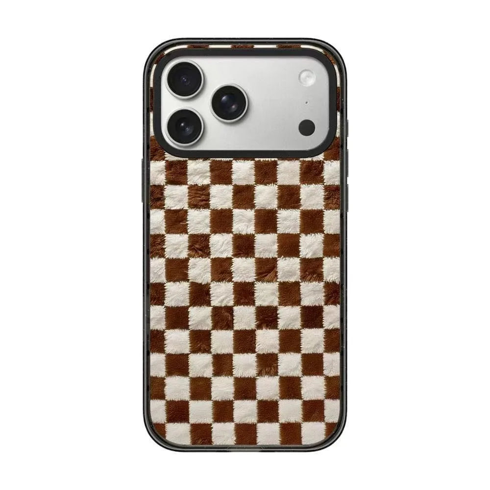 CasePoppi Classic Checkerboard Phone Case, featuring a grid pattern for a trendy Y2K and streetwear aesthetic.
