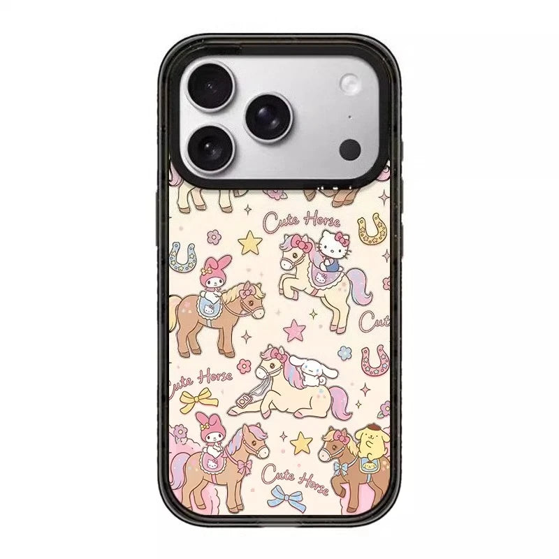 CasePoppi Stardust Carousel phone case featuring pastel ponies and kawaii stars.