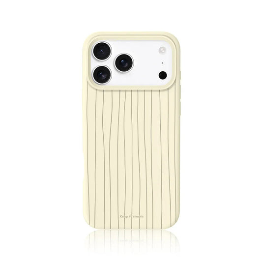 CasePoppi Antique Cream Beige Ribbed Liquid Silicone Minimalist iPhone Case