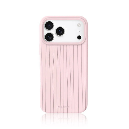 CasePoppi Pastel Baby Pink Ribbed Liquid Silicone iPhone Case