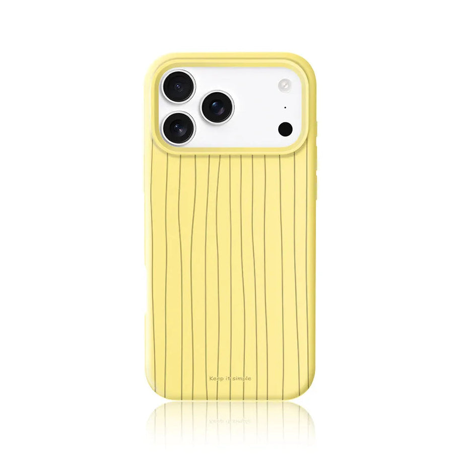 CasePoppi Butter Yellow Ribbed Liquid Silicone iPhone Case