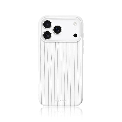 CasePoppi Ceramic White Off White Ribbed Liquid Silicone Minimalist iPhone Case
