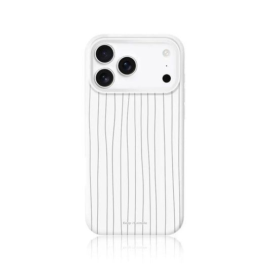 CasePoppi Ceramic White Off White Ribbed Liquid Silicone Minimalist iPhone Case