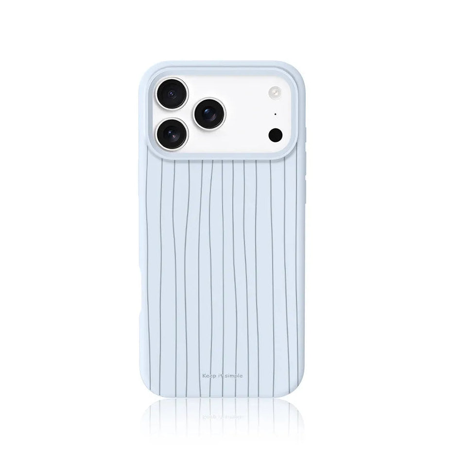 CasePoppi Cloud Sky Blue Ribbed Liquid Silicone iPhone Case