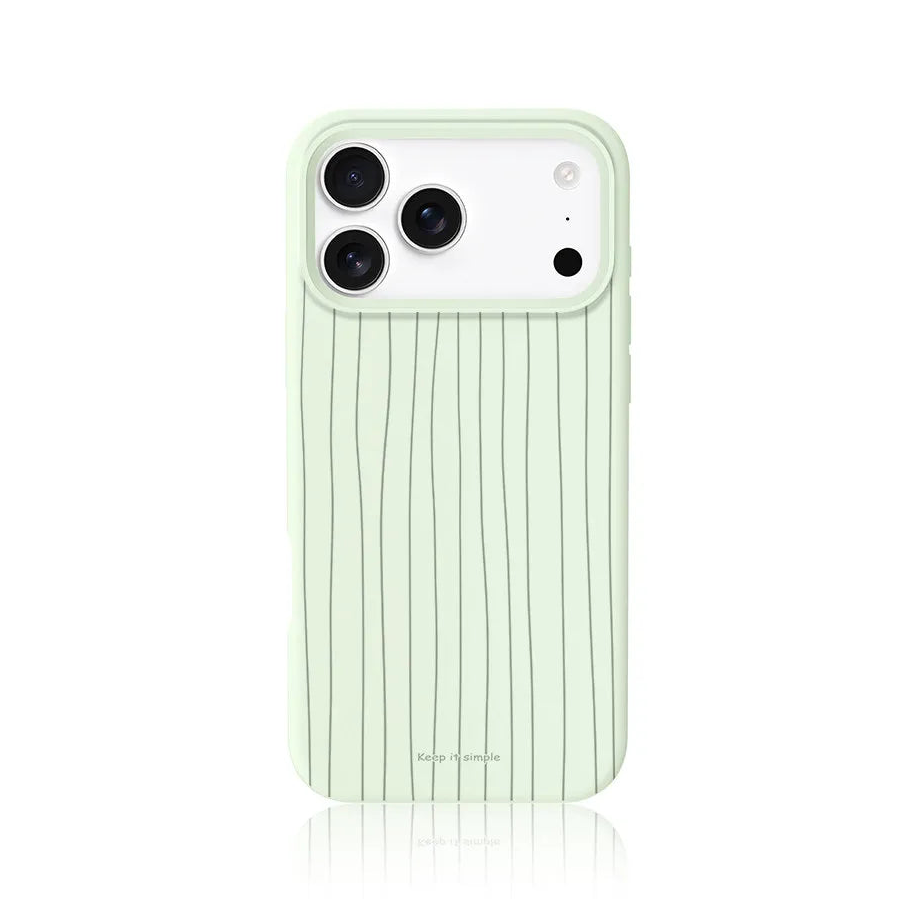 CasePoppi Matcha Mint Sage Green Ribbed Liquid Silicone iPhone Case with Soft Touch Texture