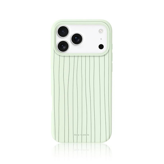 CasePoppi Matcha Mint Sage Green Ribbed Liquid Silicone iPhone Case with Soft Touch Texture